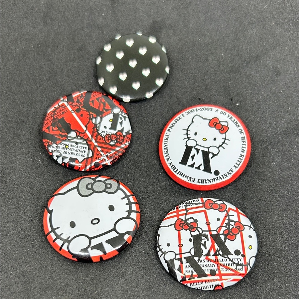 Hello Kitty Red and Black Button Collection from Exhibit in Tokyo